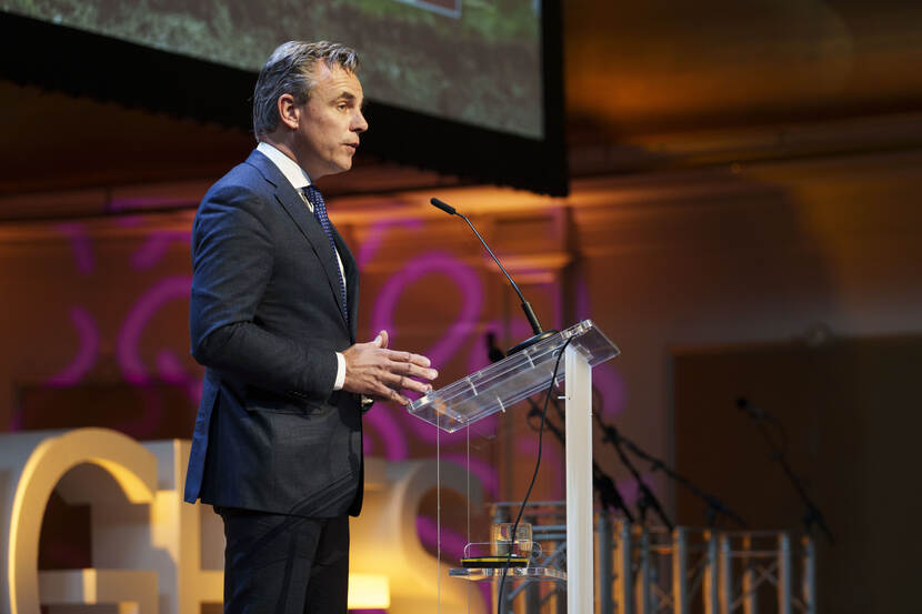 Minister Mark Harbers tijdens het Deltacongres 2022