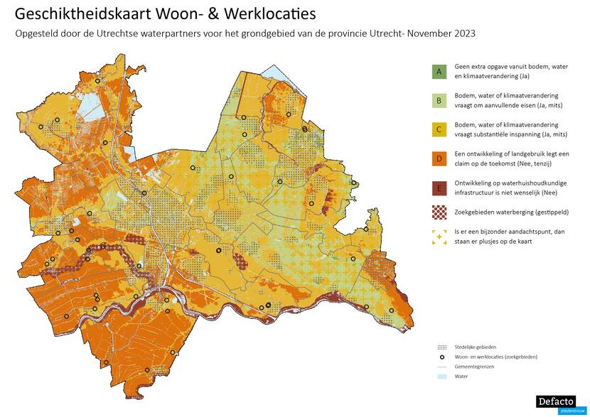 Geschiktheidskaart voor nieuwe woon- en werklocaties Utrechtse Waterpartners