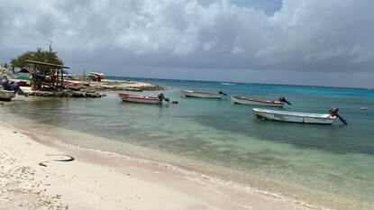 Het kustgebied in Bonaire.