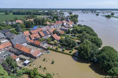 Hoogwater bij Well